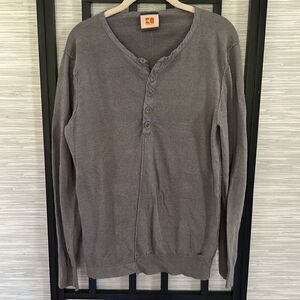 BOSS orange Hugo Boss Gray lightweight knit sweater with buttons size, ￼L